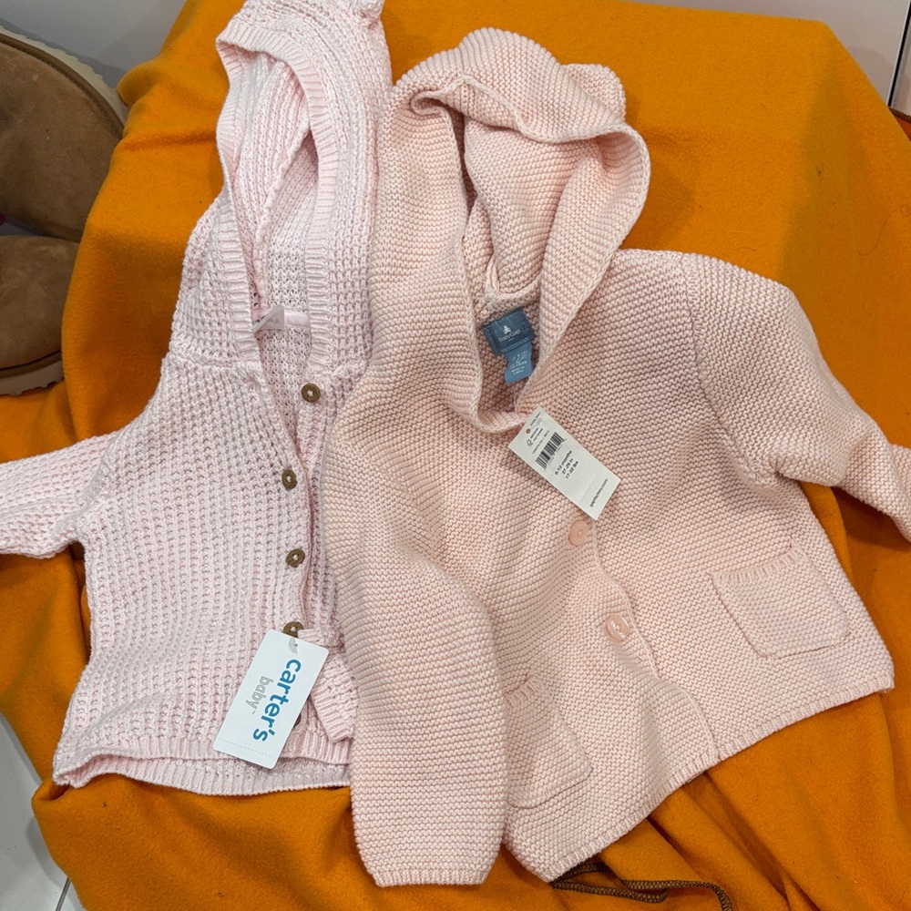 Carter's Light Pink Knit Baby Cardigans